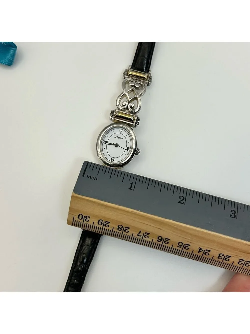 Brighton Champagne Watch Two-tone Silver Plated Leather Band 7.5
